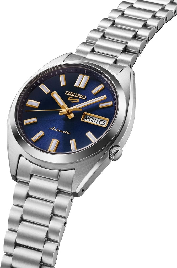 Seiko 5 Sports Automatic Blue Dial Silver Steel Strap Watch for Men - SRPL55K1 - Image 2